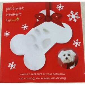 Pet Paw Print Christmas Tree Ornament by Tiny Ideas for Dog or Cat Air-Dry NEW